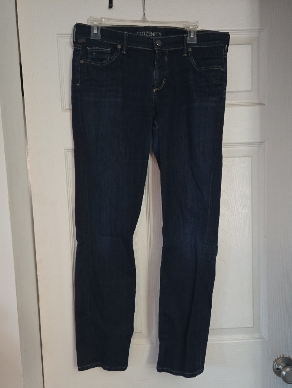 Citizens of Humanity Ava Low Rise Straight Leg Jeans Dark Wash Blue Size 32